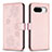 Funda de Cuero Cartera con Soporte Flores Carcasa BF1 para Google Pixel 8 5G Oro Rosa