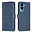 Funda de Cuero Cartera con Soporte Flores Carcasa BF1 para Huawei Honor 90 Lite 5G Azul