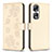 Funda de Cuero Cartera con Soporte Flores Carcasa BF1 para Huawei Honor 90 Pro 5G Oro