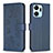 Funda de Cuero Cartera con Soporte Flores Carcasa BF1 para Huawei Honor X7a Azul