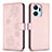 Funda de Cuero Cartera con Soporte Flores Carcasa BF1 para Huawei Honor X7a Oro Rosa