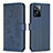 Funda de Cuero Cartera con Soporte Flores Carcasa BF1 para Oppo A57 4G Azul