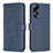 Funda de Cuero Cartera con Soporte Flores Carcasa BF1 para Oppo A58 4G Azul