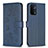 Funda de Cuero Cartera con Soporte Flores Carcasa BF1 para Oppo A74 5G Azul