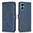 Funda de Cuero Cartera con Soporte Flores Carcasa BF1 para Oppo A78 4G Azul