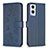 Funda de Cuero Cartera con Soporte Flores Carcasa BF1 para Oppo A96 5G Azul