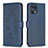 Funda de Cuero Cartera con Soporte Flores Carcasa BF1 para Oppo Find X5 Pro 5G Azul