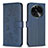 Funda de Cuero Cartera con Soporte Flores Carcasa BF1 para Oppo Find X6 5G Azul