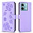 Funda de Cuero Cartera con Soporte Flores Carcasa BF1 para Xiaomi Redmi Note 13 5G Morado