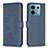 Funda de Cuero Cartera con Soporte Flores Carcasa BF1 para Xiaomi Redmi Note 13 Pro 5G Azul