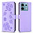 Funda de Cuero Cartera con Soporte Flores Carcasa BF1 para Xiaomi Redmi Note 13 Pro 5G Morado