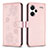 Funda de Cuero Cartera con Soporte Flores Carcasa BF1 para Xiaomi Redmi Note 13 Pro+ Plus 5G Oro Rosa