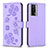 Funda de Cuero Cartera con Soporte Flores Carcasa BF2 para Xiaomi Poco F5 Pro 5G Morado