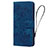 Funda de Cuero Cartera con Soporte Flores Carcasa HF1 para Huawei Honor 90 Lite 5G Azul