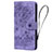 Funda de Cuero Cartera con Soporte Flores Carcasa HF1 para Huawei Honor 90 Lite 5G Morado