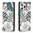 Funda de Cuero Cartera con Soporte Flores Carcasa L01 para Apple iPhone 15 Pro Multicolor