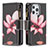 Funda de Cuero Cartera con Soporte Flores Carcasa para Apple iPhone 13 Pro Max Marron