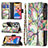 Funda de Cuero Cartera con Soporte Flores Carcasa para Apple iPhone 13 Pro Max Multicolor