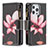 Funda de Cuero Cartera con Soporte Flores Carcasa para Apple iPhone 16 Pro Max Marron