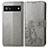 Funda de Cuero Cartera con Soporte Flores Carcasa para Google Pixel 6a 5G Gris