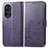 Funda de Cuero Cartera con Soporte Flores Carcasa para Huawei Honor 50 5G Morado