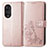 Funda de Cuero Cartera con Soporte Flores Carcasa para Huawei Honor 50 5G Oro Rosa