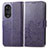 Funda de Cuero Cartera con Soporte Flores Carcasa para Huawei Honor 50 Pro 5G Morado