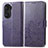 Funda de Cuero Cartera con Soporte Flores Carcasa para Huawei Honor 60 Pro 5G Morado