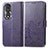 Funda de Cuero Cartera con Soporte Flores Carcasa para Huawei Honor 80 5G Morado