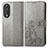 Funda de Cuero Cartera con Soporte Flores Carcasa para Huawei Honor 90 5G Gris