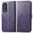 Funda de Cuero Cartera con Soporte Flores Carcasa para Huawei Honor 90 5G Morado