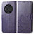 Funda de Cuero Cartera con Soporte Flores Carcasa para Huawei Honor Magic3 5G Morado