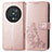 Funda de Cuero Cartera con Soporte Flores Carcasa para Huawei Honor Magic5 Pro 5G Oro Rosa