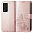 Funda de Cuero Cartera con Soporte Flores Carcasa para Huawei Honor V40 5G Oro Rosa