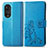 Funda de Cuero Cartera con Soporte Flores Carcasa para Huawei Nova 9 Pro Azul