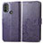 Funda de Cuero Cartera con Soporte Flores Carcasa para Motorola Moto E20 Morado