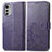 Funda de Cuero Cartera con Soporte Flores Carcasa para Motorola Moto E32 Morado