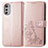 Funda de Cuero Cartera con Soporte Flores Carcasa para Motorola Moto E32s Rosa