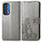 Funda de Cuero Cartera con Soporte Flores Carcasa para Motorola Moto Edge (2021) 5G Gris