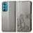 Funda de Cuero Cartera con Soporte Flores Carcasa para Motorola Moto Edge 30 5G Gris