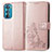 Funda de Cuero Cartera con Soporte Flores Carcasa para Motorola Moto Edge 30 5G Rosa