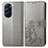 Funda de Cuero Cartera con Soporte Flores Carcasa para Motorola Moto Edge Plus (2022) 5G Gris