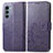 Funda de Cuero Cartera con Soporte Flores Carcasa para Motorola Moto Edge S30 5G Morado