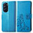 Funda de Cuero Cartera con Soporte Flores Carcasa para Motorola Moto Edge X30 5G Azul