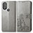 Funda de Cuero Cartera con Soporte Flores Carcasa para Motorola Moto G Play (2023) Gris