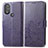 Funda de Cuero Cartera con Soporte Flores Carcasa para Motorola Moto G Play (2023) Morado