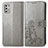 Funda de Cuero Cartera con Soporte Flores Carcasa para Motorola Moto G Stylus (2021) Gris