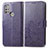 Funda de Cuero Cartera con Soporte Flores Carcasa para Motorola Moto G10 Power Morado