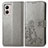 Funda de Cuero Cartera con Soporte Flores Carcasa para Motorola Moto G53j 5G Gris