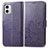 Funda de Cuero Cartera con Soporte Flores Carcasa para Motorola Moto G73 5G Morado